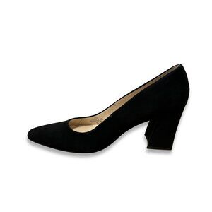 Marc Fisher Keri Suede Block Heel Pumps Black Snip Toe Heels Size 9.5